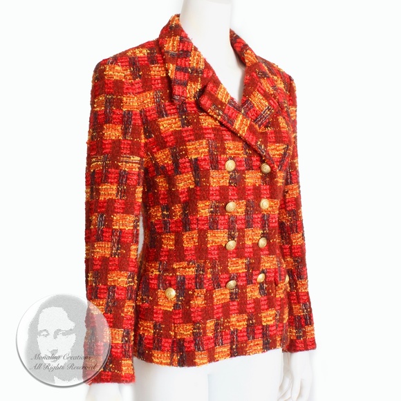 Escada Jacket Blazer Colorful Boucle Wool Mohair Blend Vintage 90s Sz 36 - Picture 3 of 9